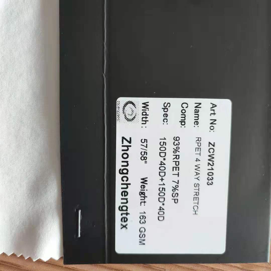 Good Selling 93% Recycled 7% Spandex Recycled Eco-Friendly 150d Soft Polyester 4 Way Stretch Fabric