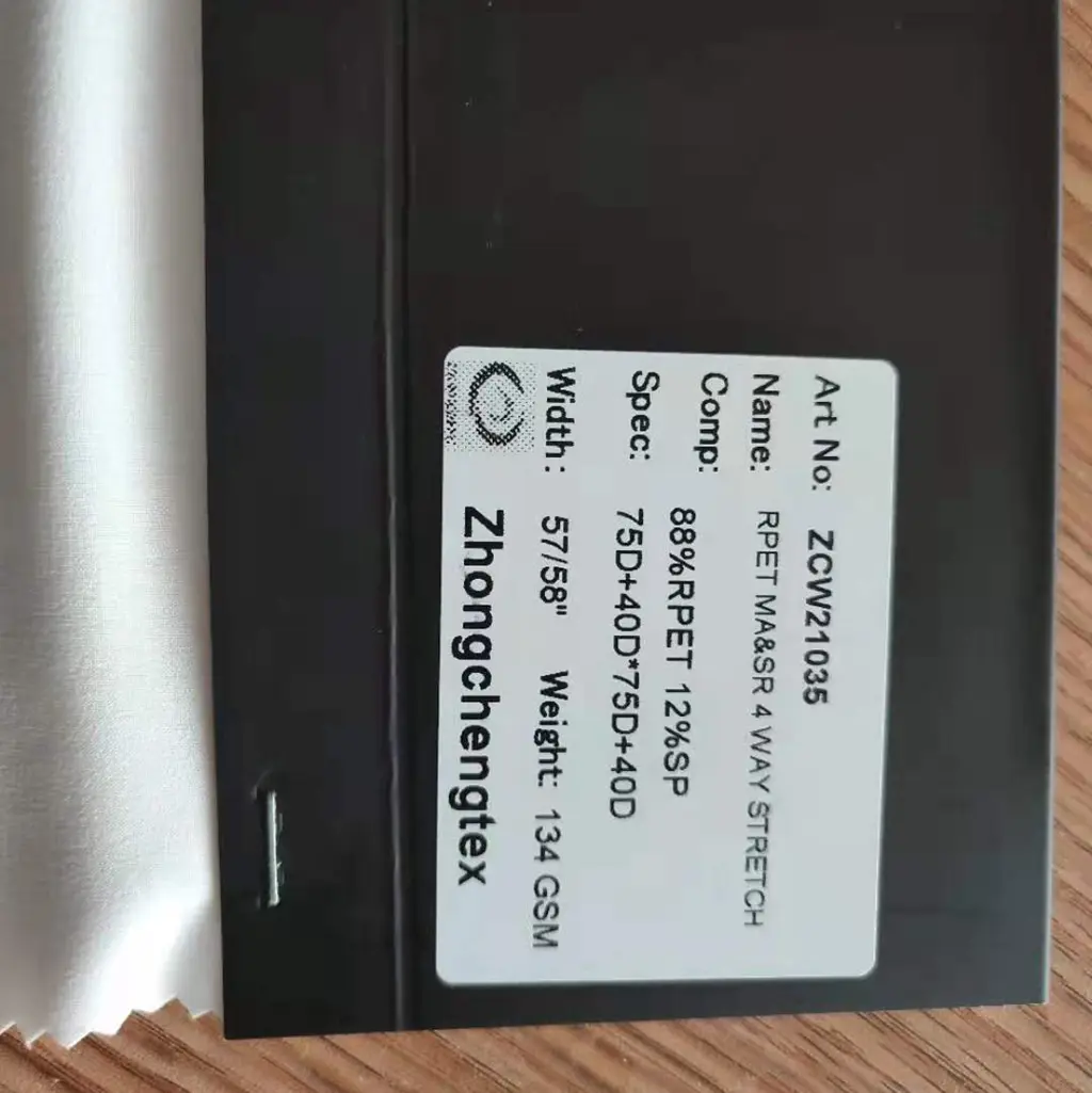 Good Selling 88% Recycled 12% Spandex Stretch Fabric Recycled 75d 4 Way Stretch Fabric